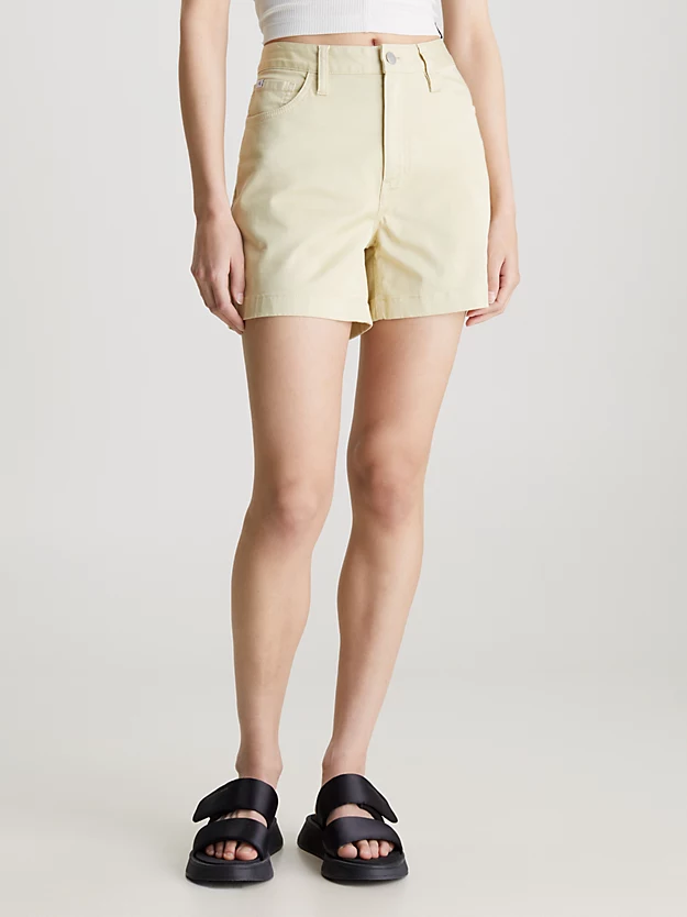 shorts estilo mom em sarja de algodão