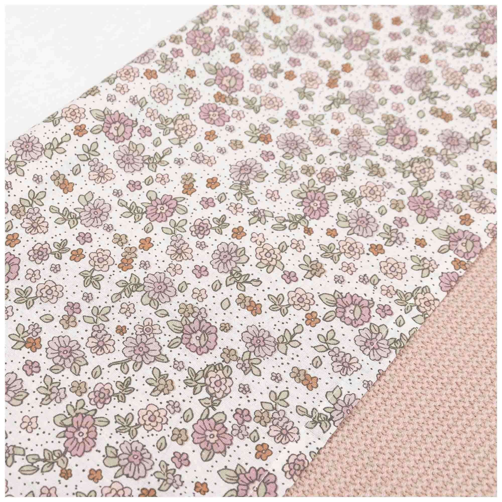 Jollein wieglaken retro flowers wit