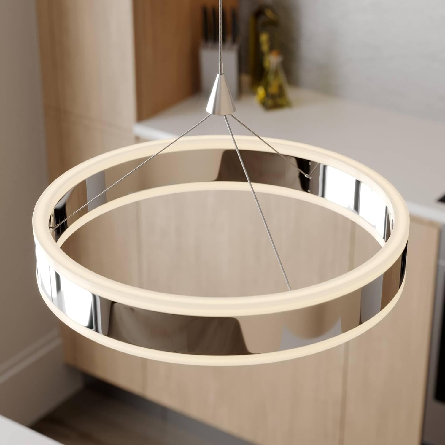 Lucande LED Lyani dimmbar (Modern) in Chrom aus Metall (2 flammig,) Wohnzimmerleuchte