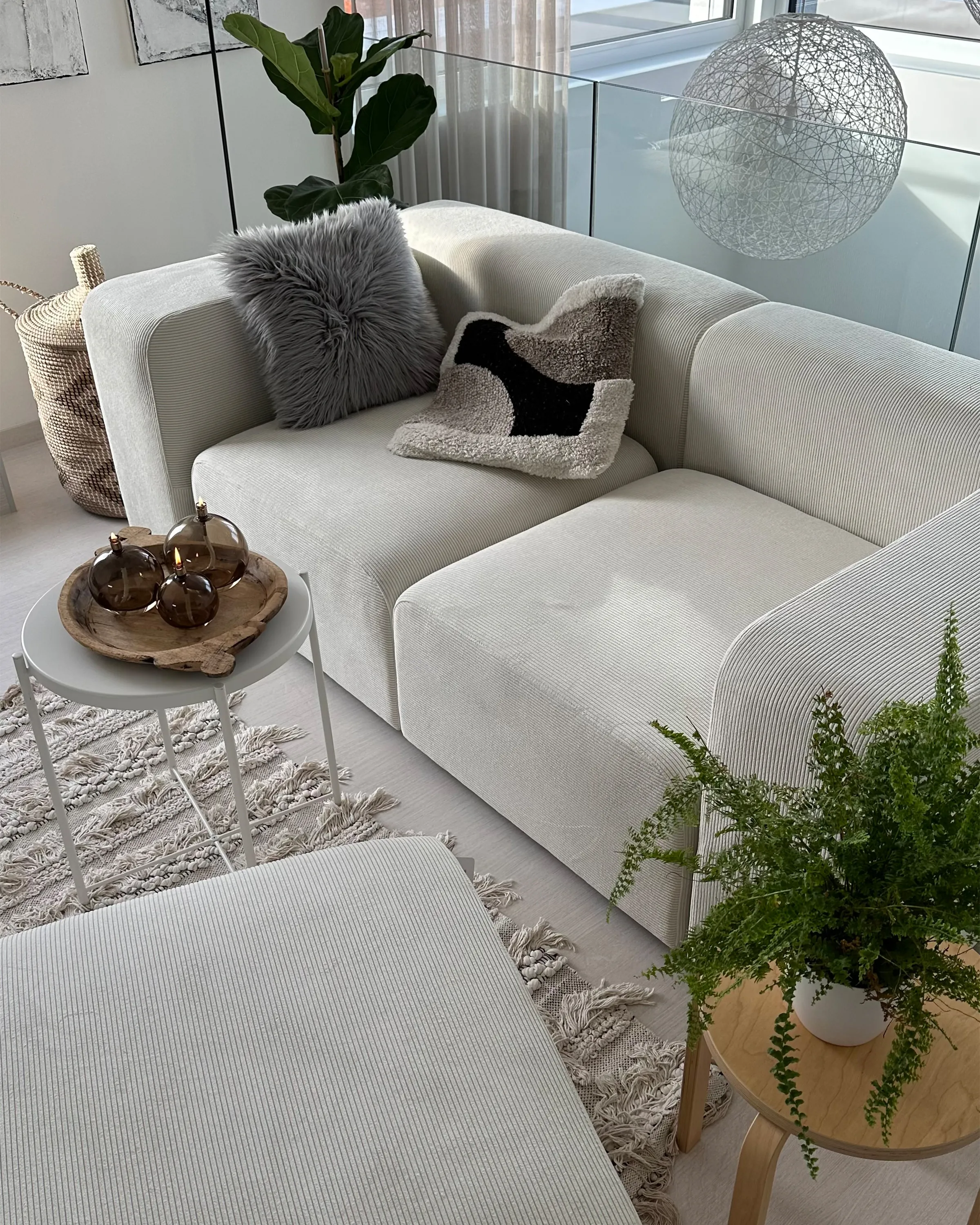 Modulaire bank 2-zits FALSTERBO Corduroy Gebroken wit