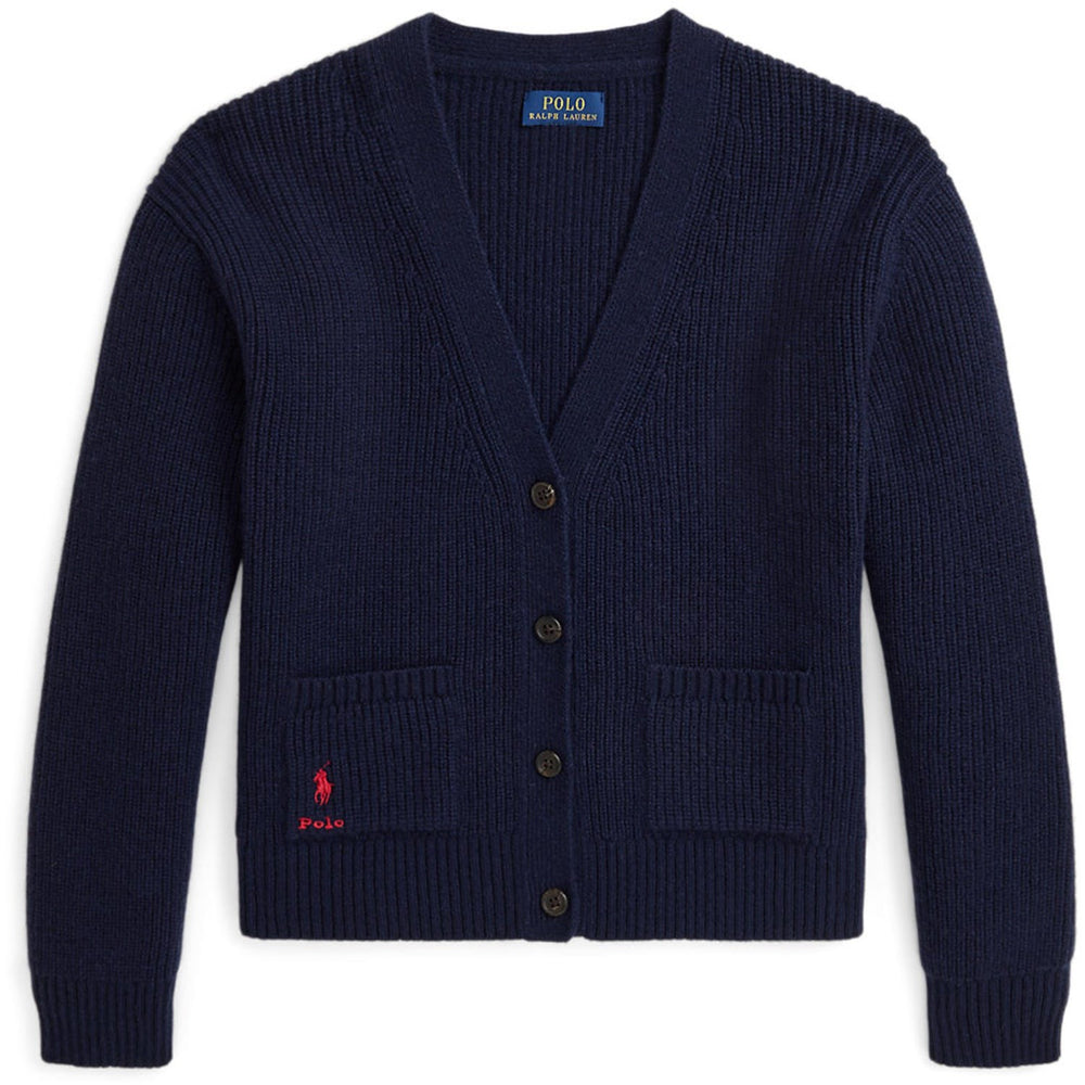 Køb Polo Ralph Lauren Hunter Navy w. Red Print Cardigan