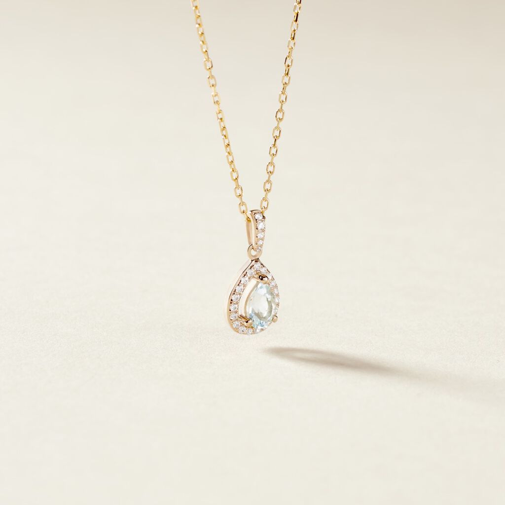 Pendentif Desiderius Or Jaune Topaze Oxydes De Zirconium