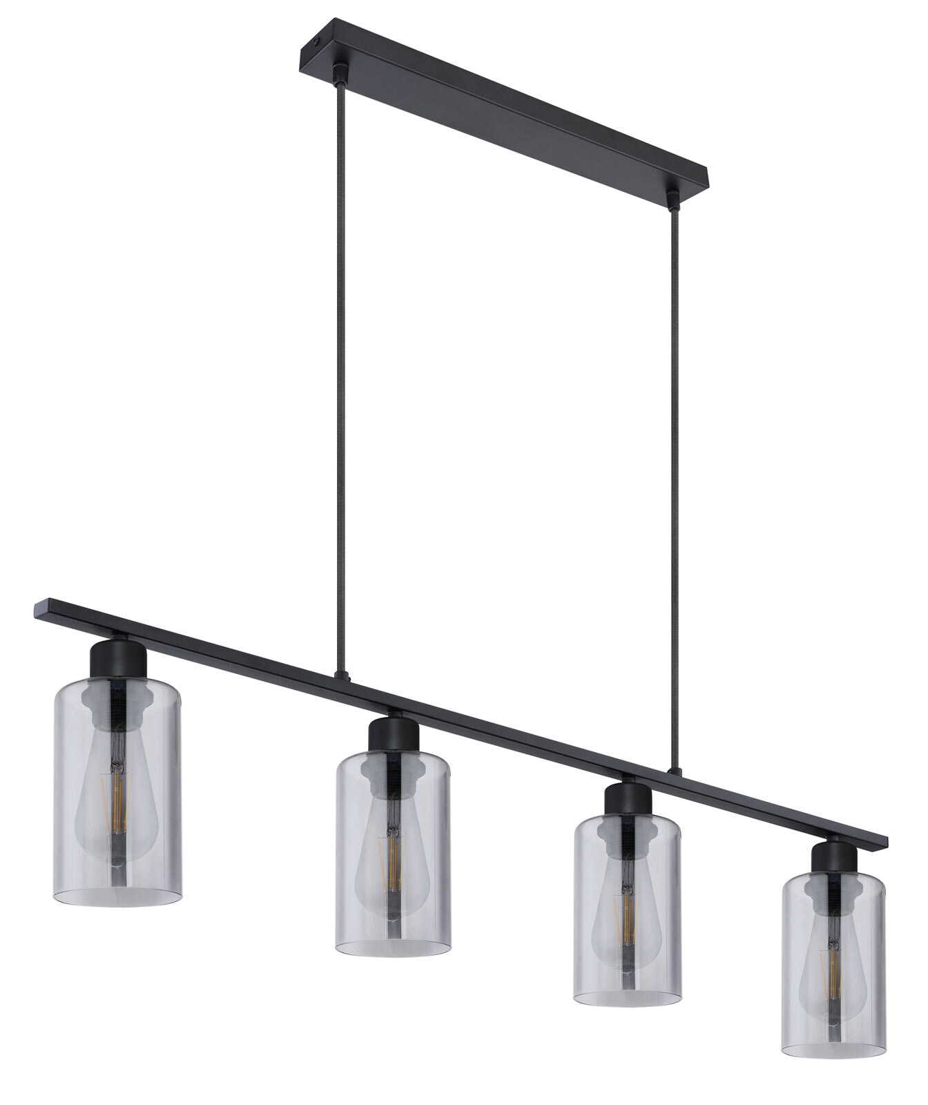 HADERA Pendellampe grau, schwarz 15465-4, B/H/T: 98 x 120 x 10 cm, Glas, Metall