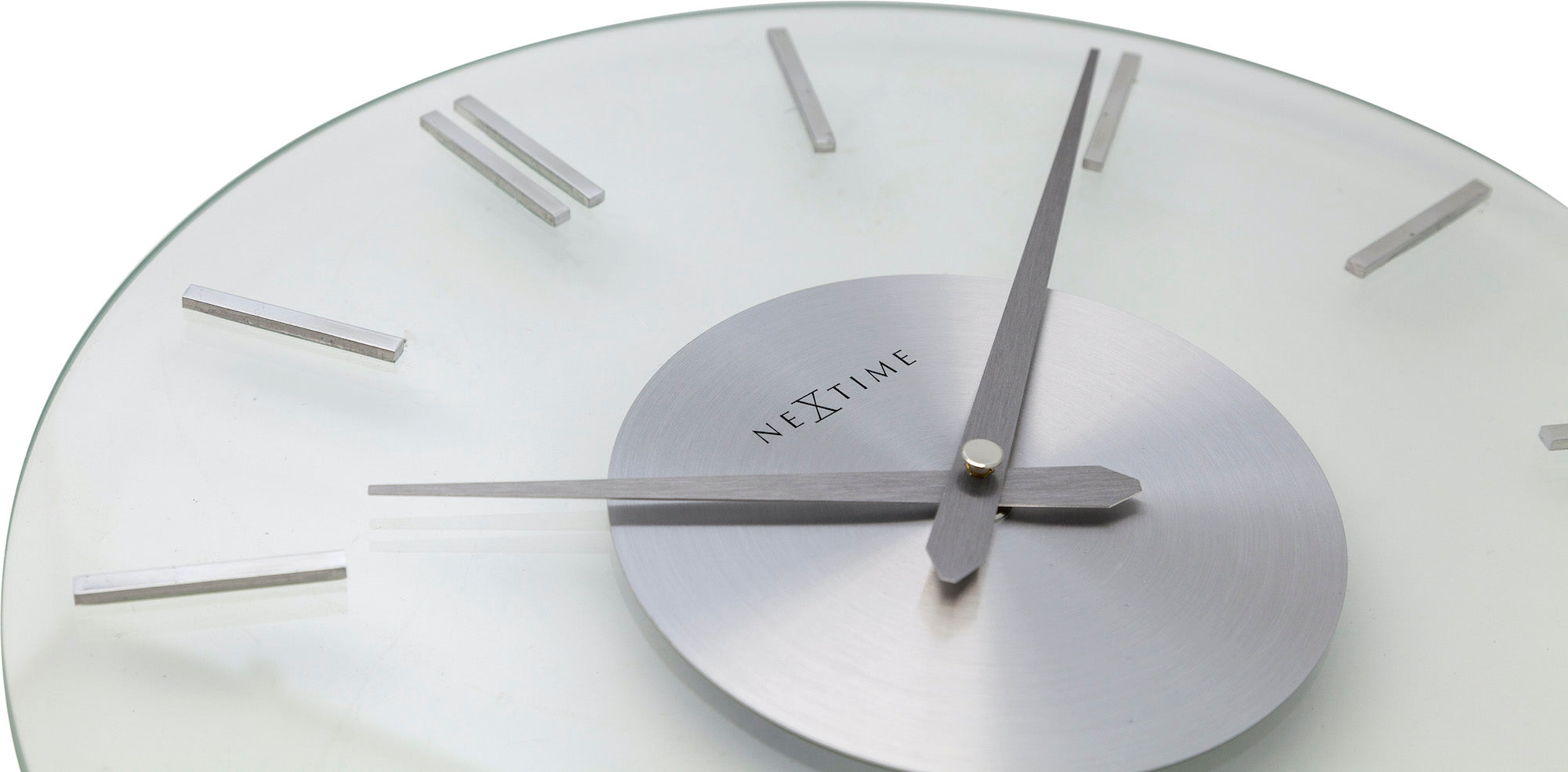 NeXtime - NeXtime - Wandklok-  31 cm- Glas|Aluminium- Transparant -