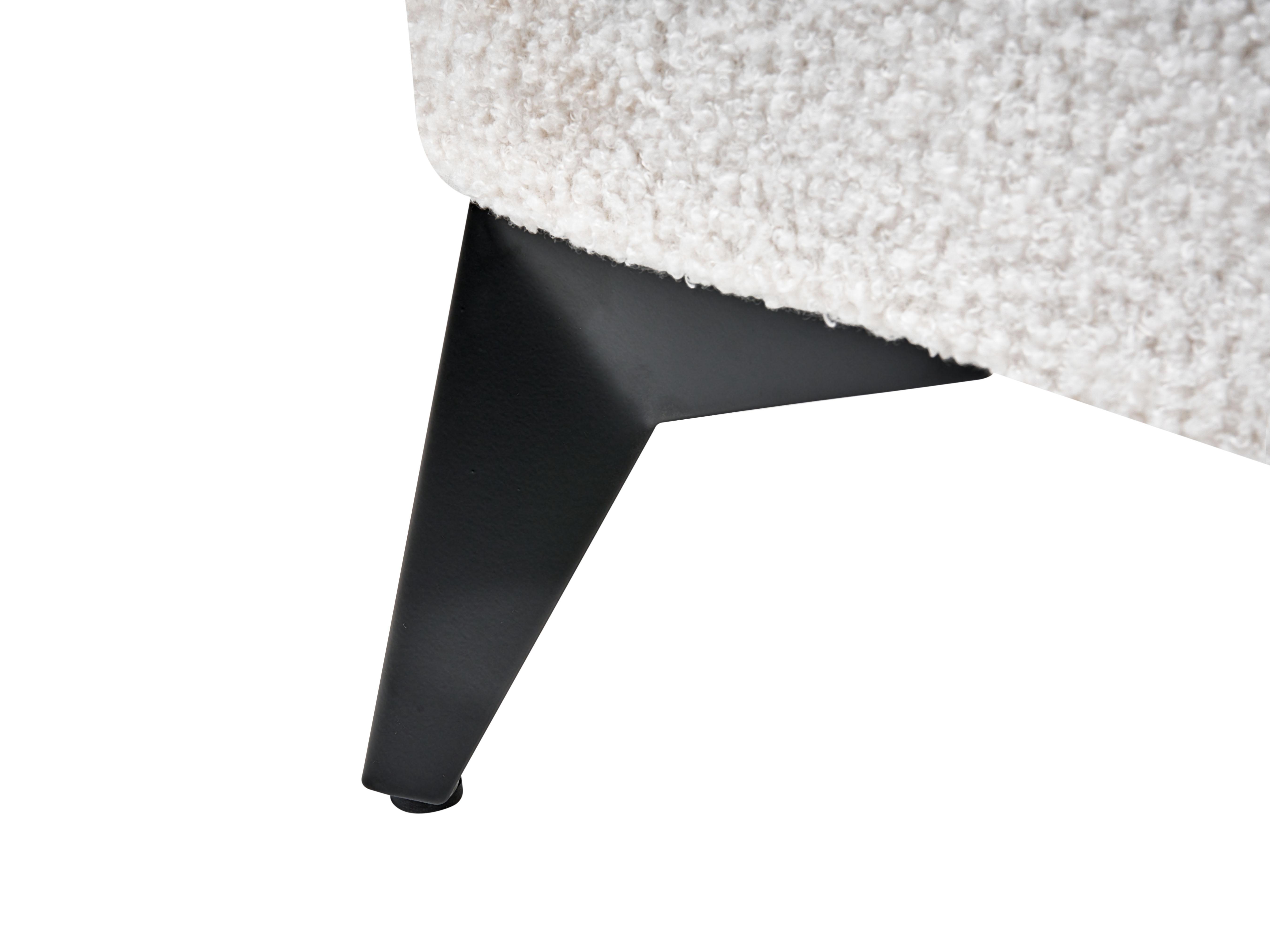 Bed Bouclé MELLE 180 x 200 cm Gebroken wit