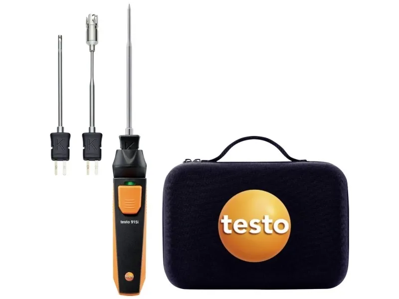 testo Testo Temperatursensor -60 -  400 °C med Bluetooth®-tilslutning til smartphones, med luftføler, med dyk- /indstiksføler, med overfladeføler