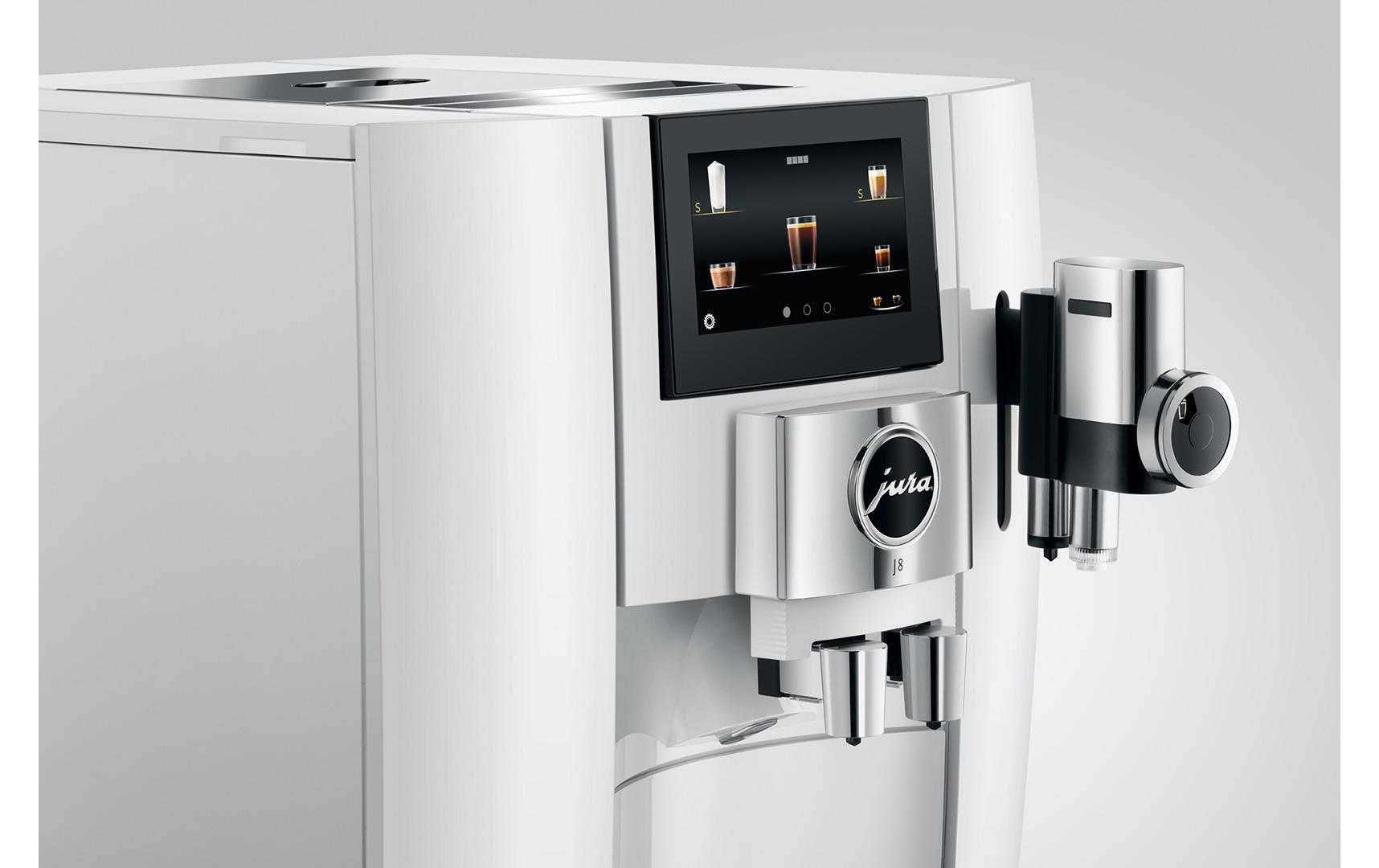 Kaffeevollautomat J8 Piano White SA<br>Vollautomat für eine grosse Auswahl an Kaffee- und Milchspezialitäten