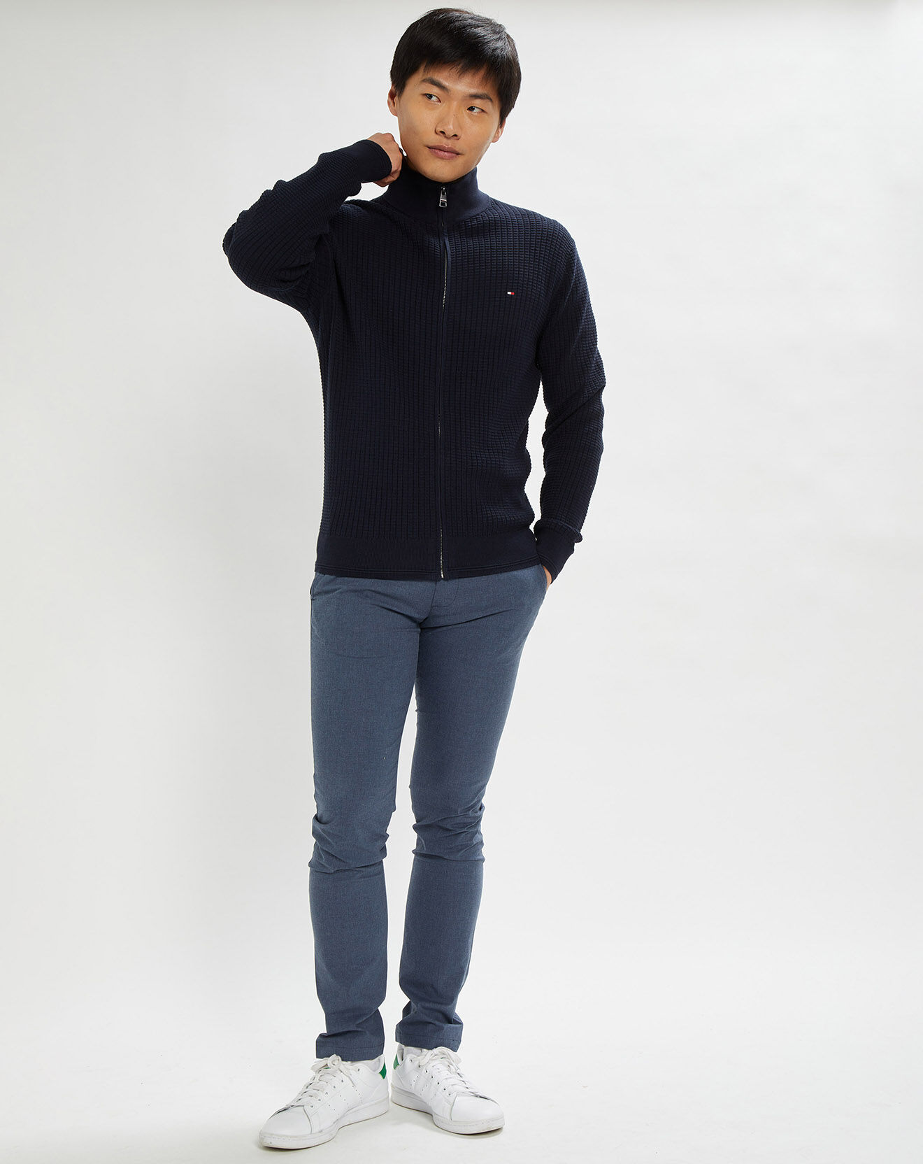Tommy Hilfiger Gilet zippé Structure bleu marine