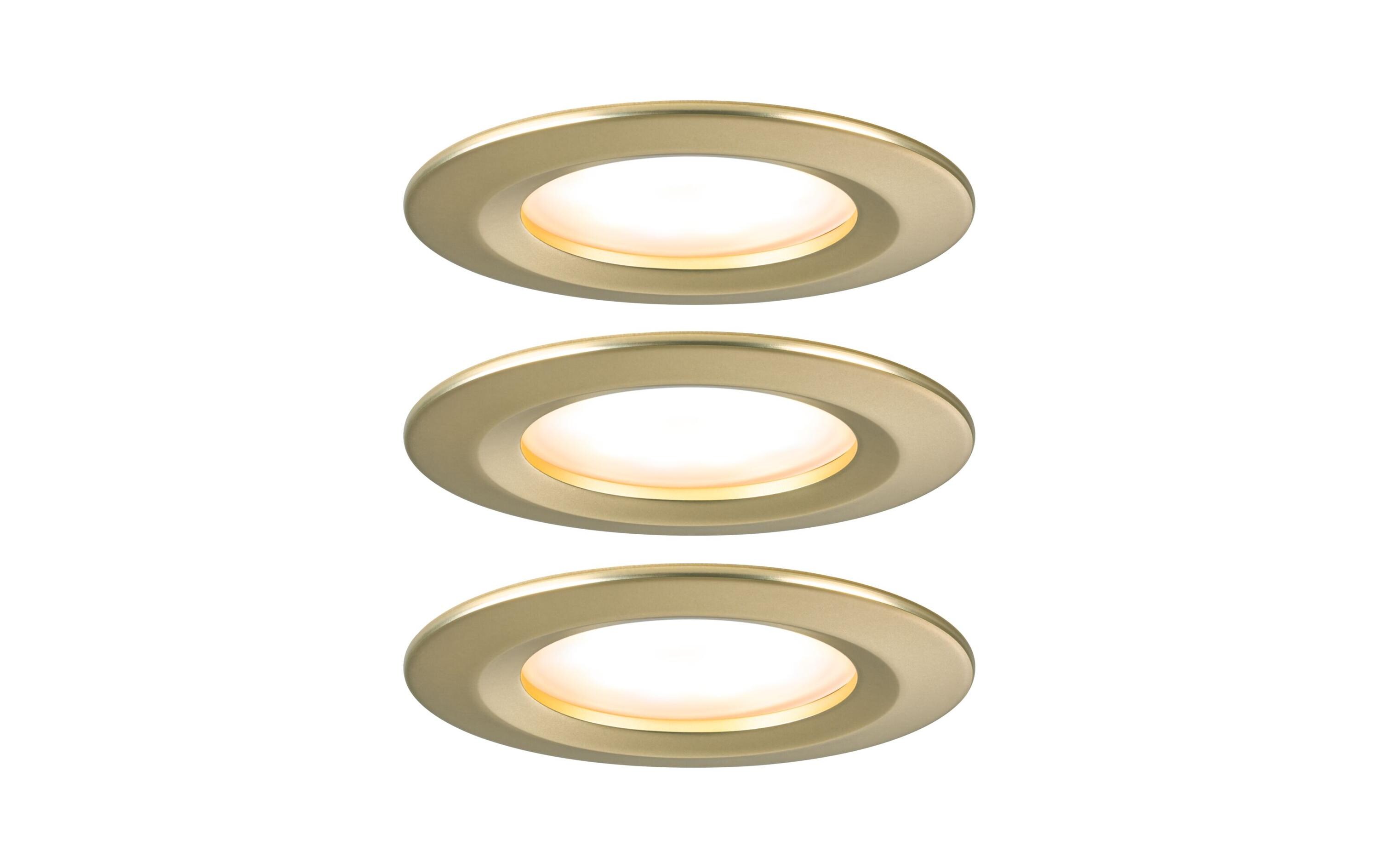 Einbauleuchte LED Nova Coin Basisset starr 3er-Set GoldRunde Einbauleuchte