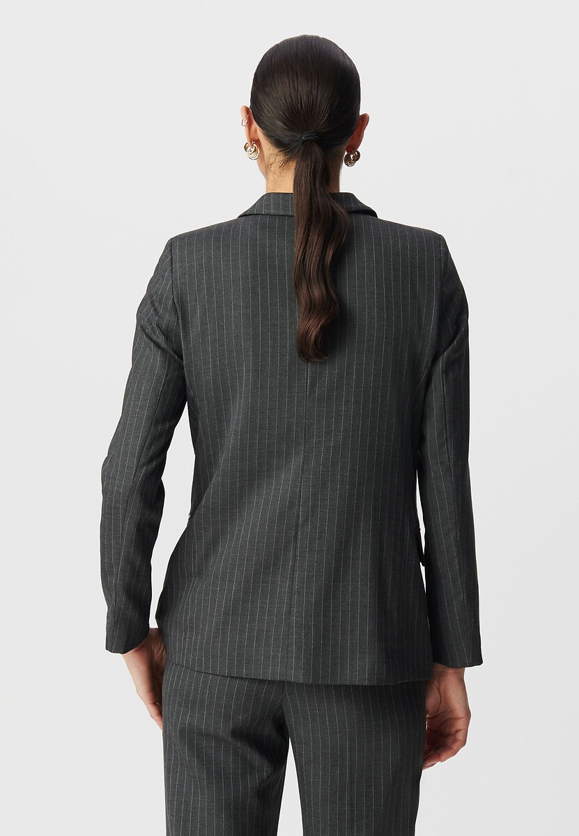 IKKS<br>Blazer listrado em espinha de peixe