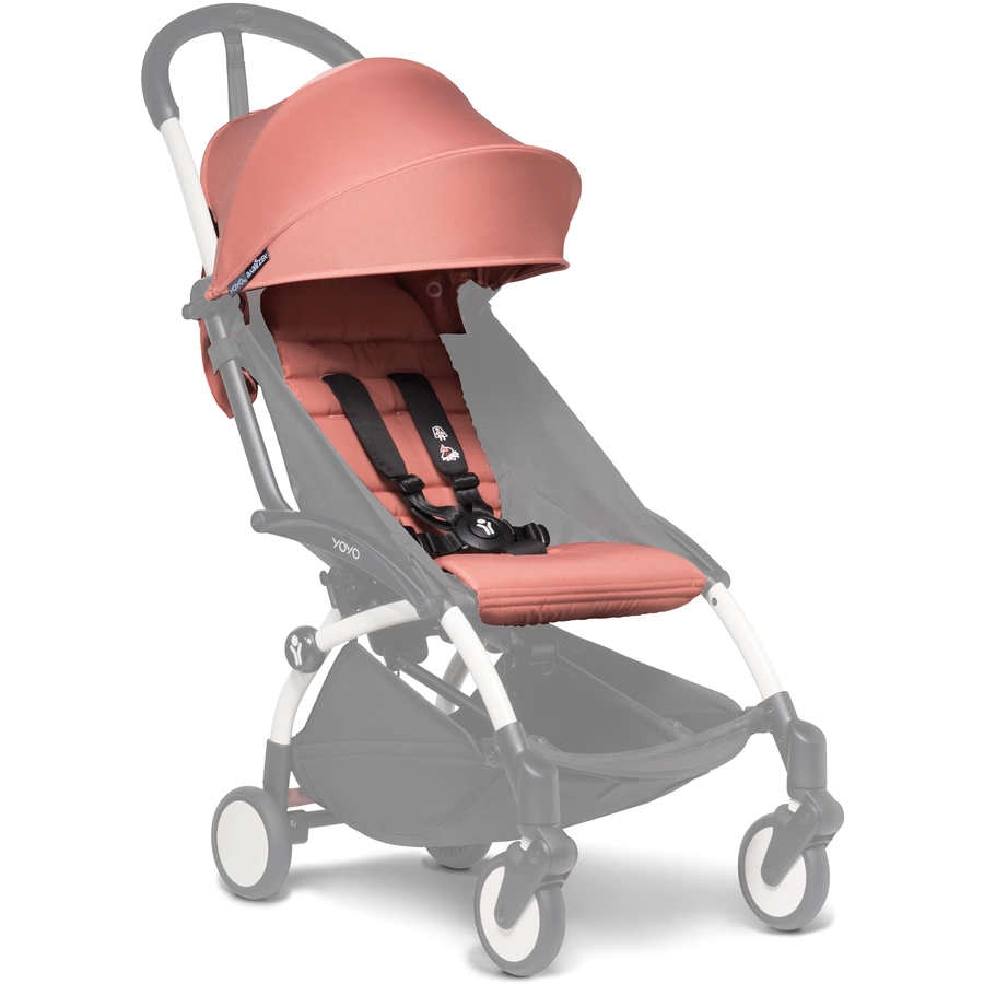 BABYZEN Kinderwagen YOYO2 0+ Black mit Liegewanne und Textilset Ginger