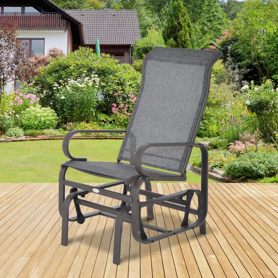 Outsunny Schaukelstuhl mit Ergonomischer Form grau