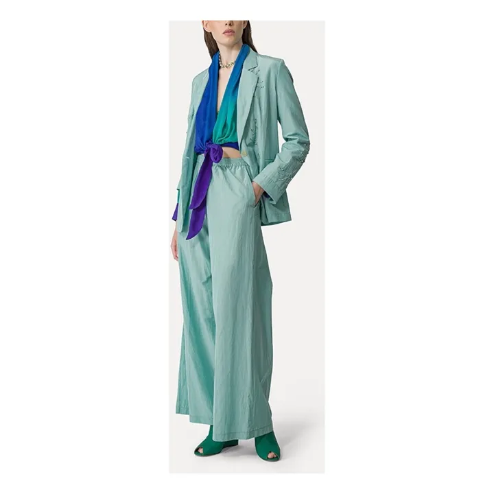 Forte Forte Veste Brodée Boxy Taffetas | Aqua