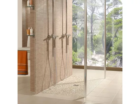 Receveur de douche à carreler 140 x 100 WEDI Fundo Primo écoulement centré + bonde horizontale + kit d'étanchéité + colle 320