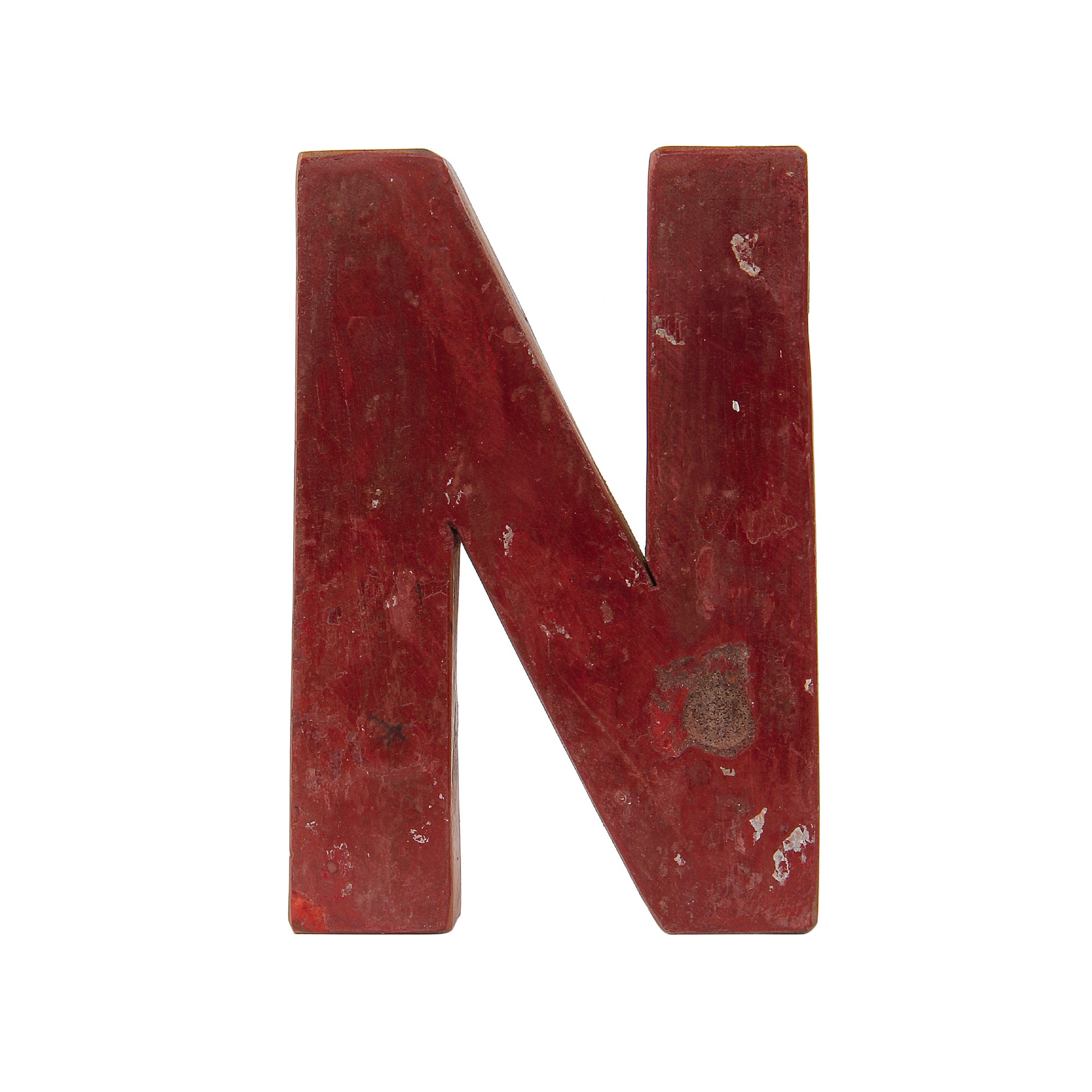 Holzbuchstabe 'N', mehrfarbig, T 2,5 cm, B 13 cm, H 19 cm von fischer's lagerhaus