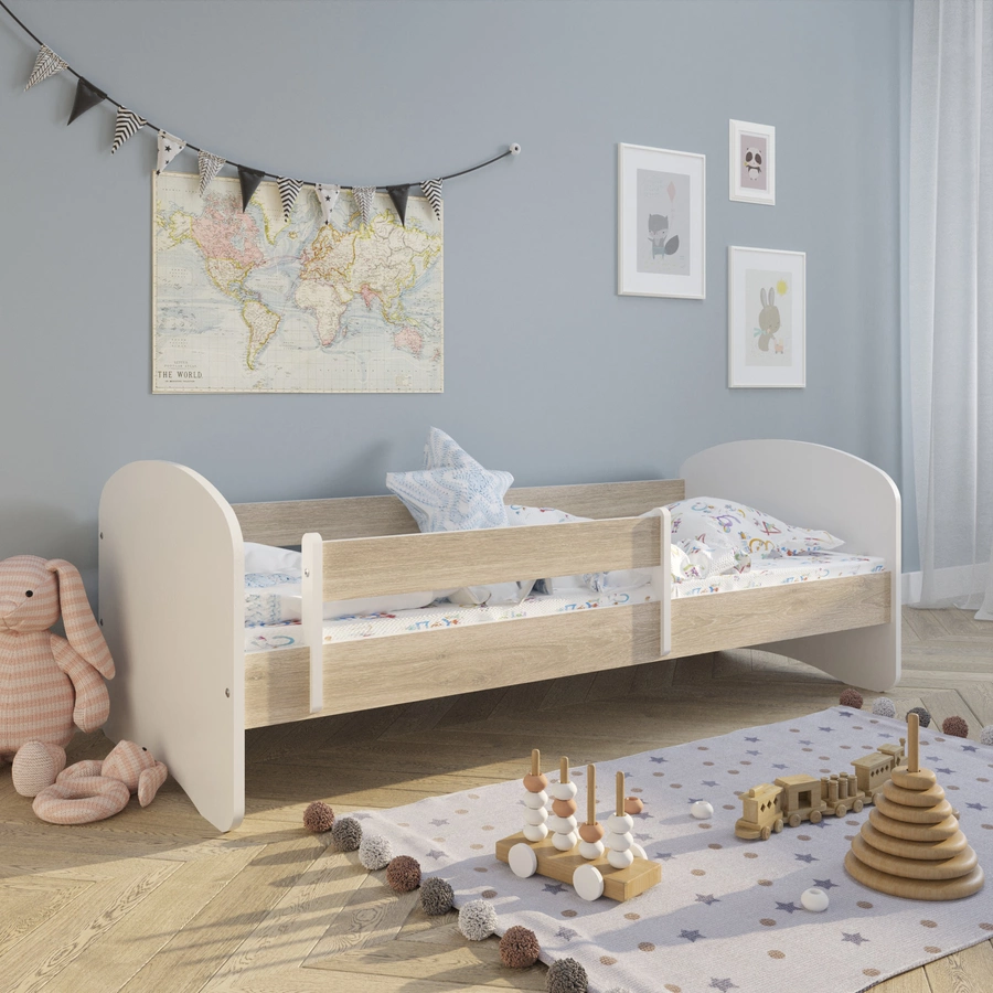 Kids Collective Kinderbett 70x140 mit Matratze, Rausfallschutz & Lattenrost natur