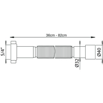 Sanivesk Moduflex 5/4x32mm 36-82cm Wit