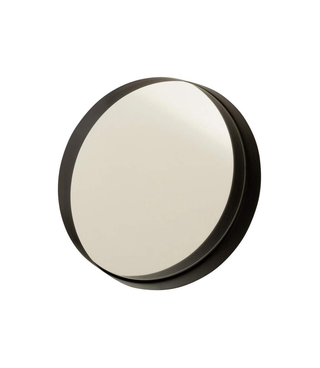 Paris Prix - Miroir Mural Rond Déco bord Métal 40cm Noir