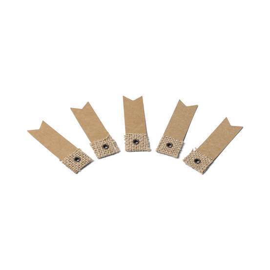 10 étiquettes fanion kraft & jute