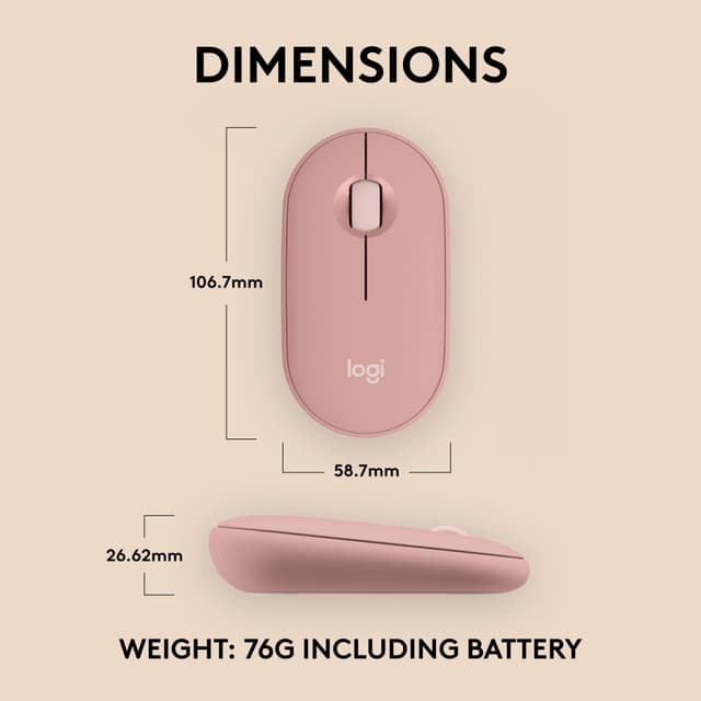 Logitech Pebble Mouse 2 M350s wireless mouse (Rose)