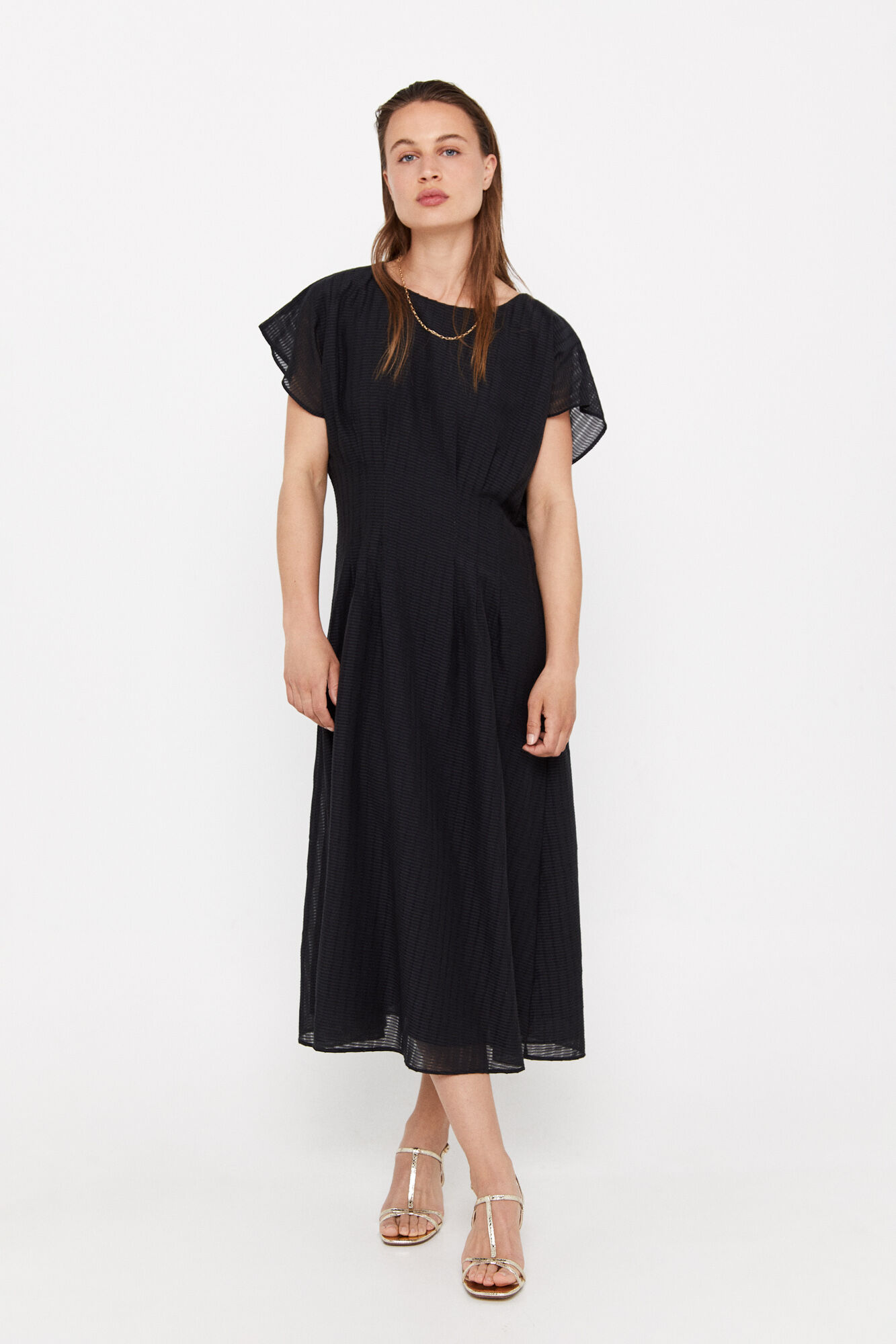 Vestido midi fluido - Preto