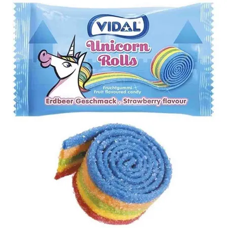 Vidal Unicorn Rolls Erdbeer, 1 Stück