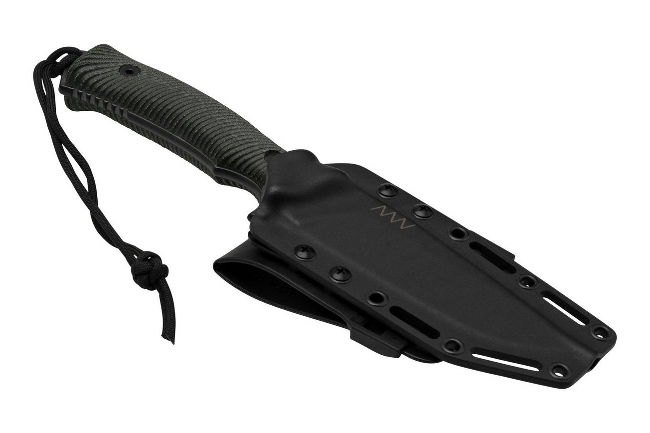 ANV Knives M311 SPELTER DLC Camo Elmax, Black Micarta Handle, Black Kydex Sheath, survivalmes
