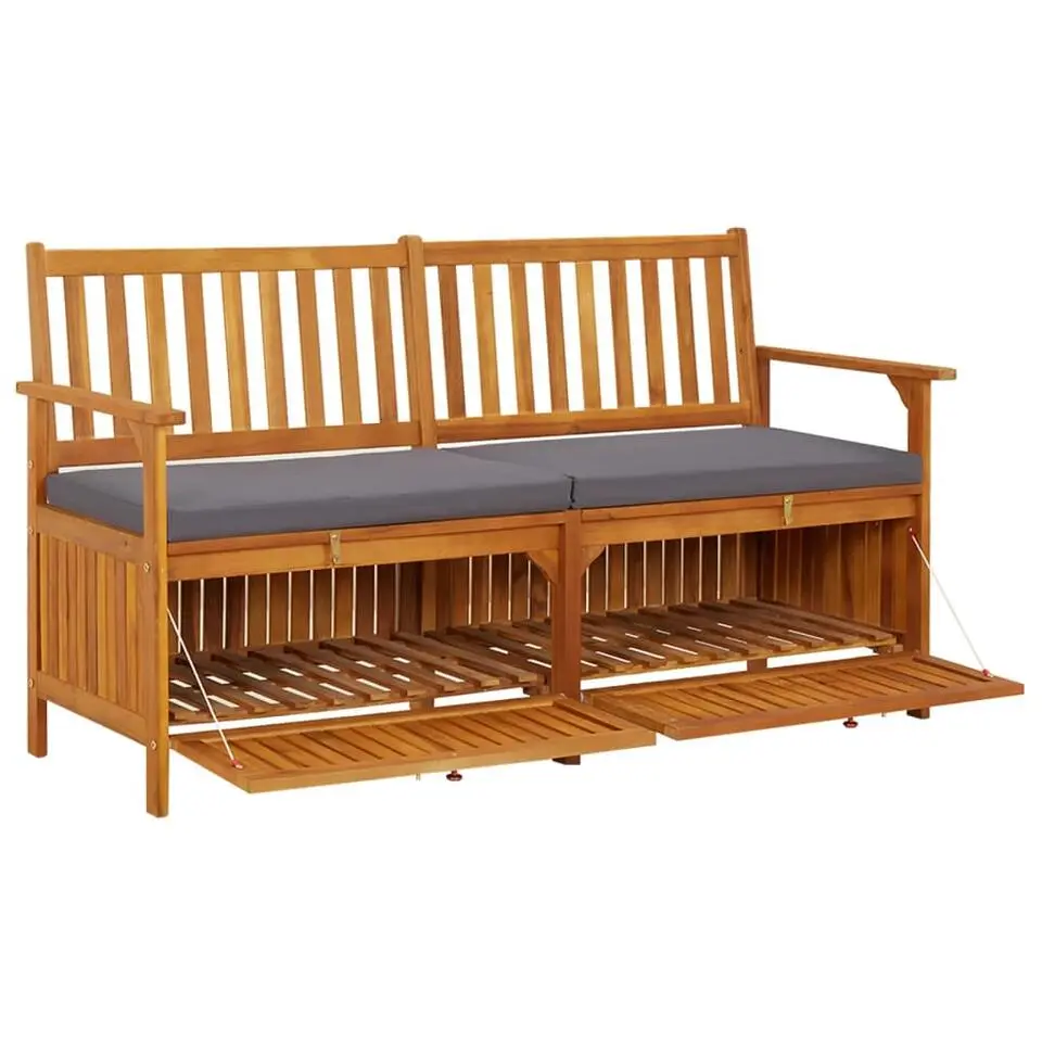 vidaXL - Bank - Grijs - Hout - 148 x 62 x 84 cm