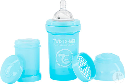 Twistshake Biberon Anti-Colique 180ml Bleu Pastel 1 Pièce