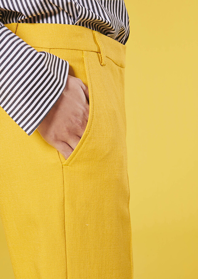 Pantalon Pierrejaune en tissu flammé
