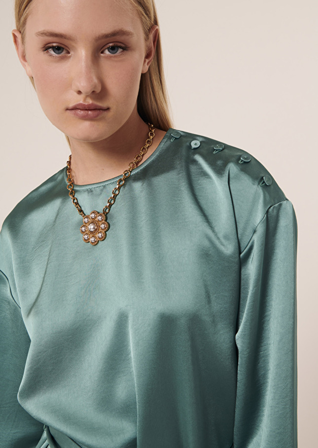 Robe Rubybleue en satin fluide