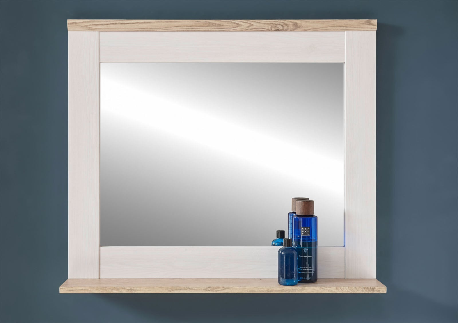 Spiegel CASA 80 x 70 cm braun/ weiß