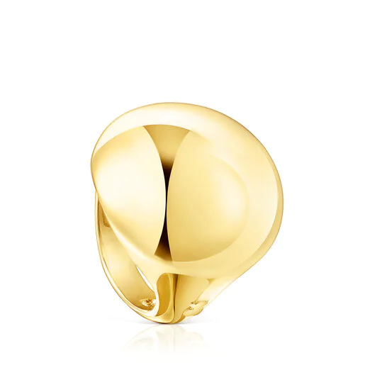 Anel com banho de ouro 18k sobre prata.