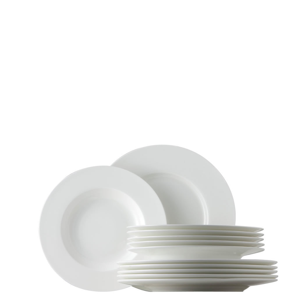 Jade Bone China Weiss Tafelset 12-tlg.