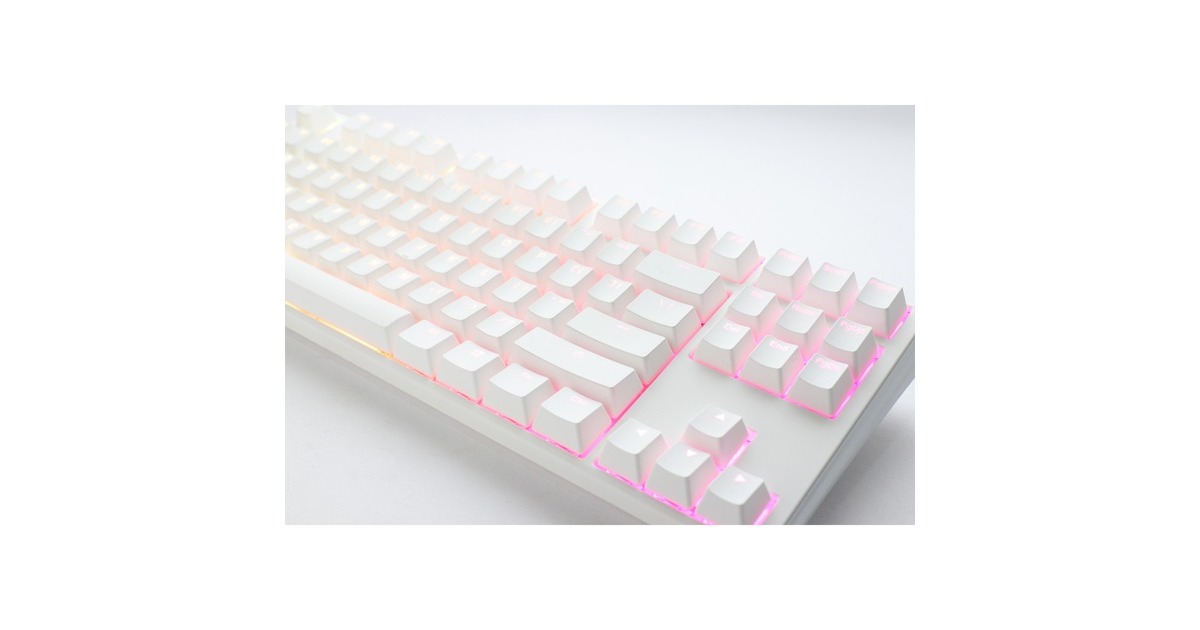 DuckyOne 3 Classic Pure White TKL, toetsenbord  (Wit, US lay-out, Cherry MX Silent Red, RGB led, Double-shot PBT, Hot-swappable, QUACK Mechanics, 80%)