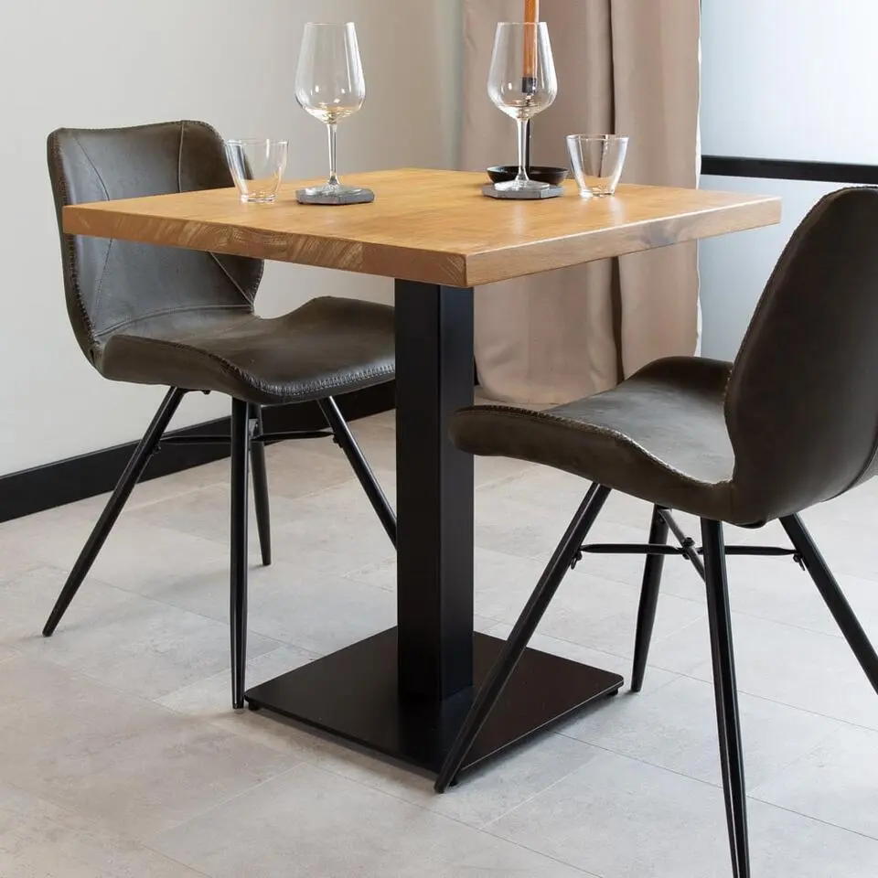 Industriële bistrotafel 60x60 vierkant metaal mangohout 60x60x73 cm