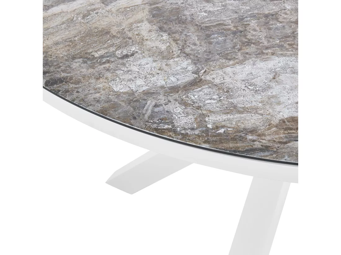 Table de salle à manger de jardin MALETTO 120 cm 120 cm Verre Gris foncé