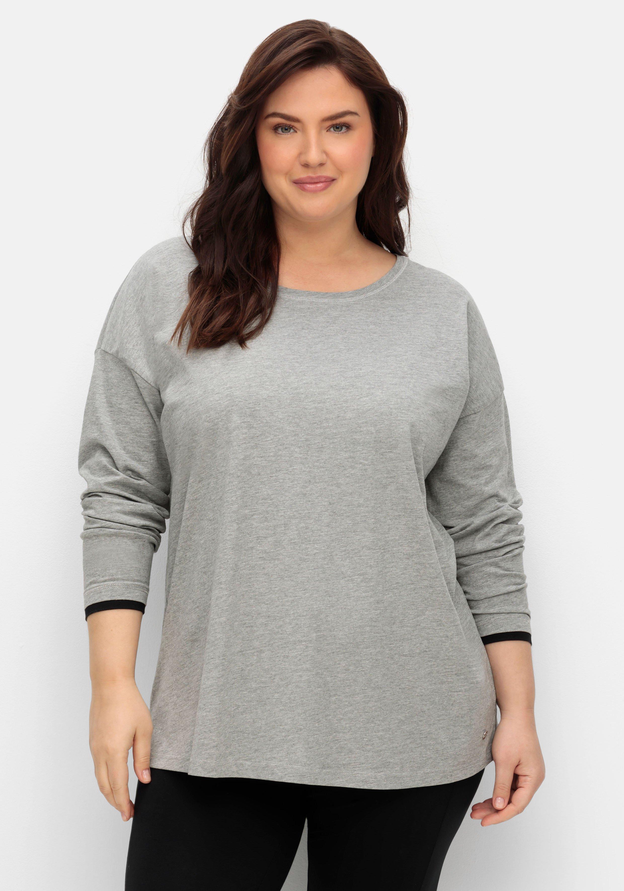 Jerseyshirt mit Rundhals und Falte im Rücken