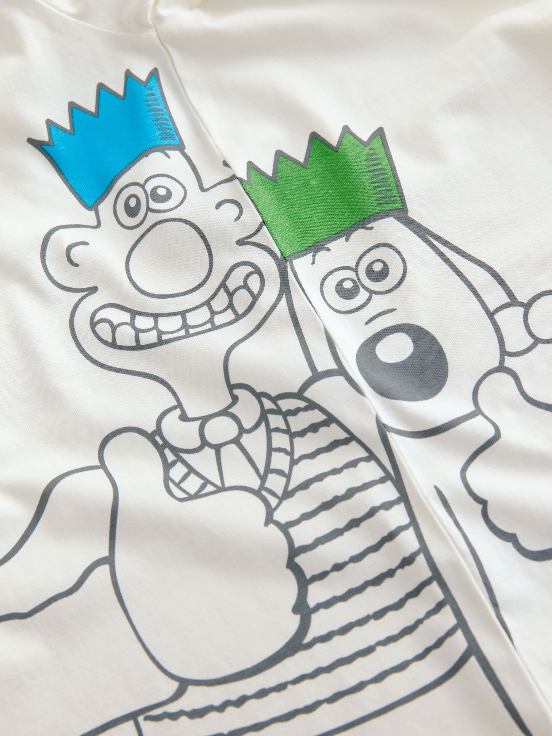 Crème Wit Wallace en Gromit - Normale Pasvorm - Kerstmis T-shirt met grafische print