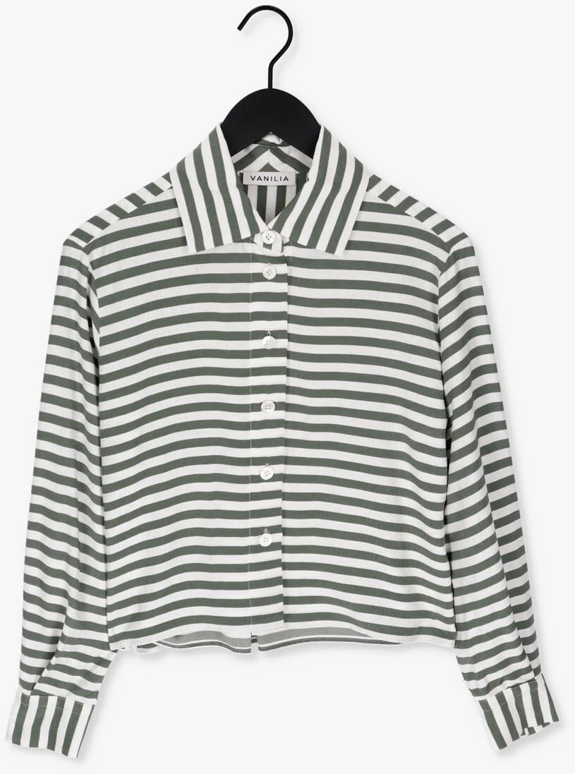 VANILIA groene vanilia blouse shirt stripe