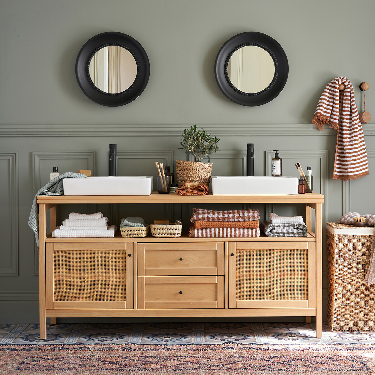 LA REDOUTE INTERIEURS<br>Móvel lavatório duplo L160 cm, Gabin