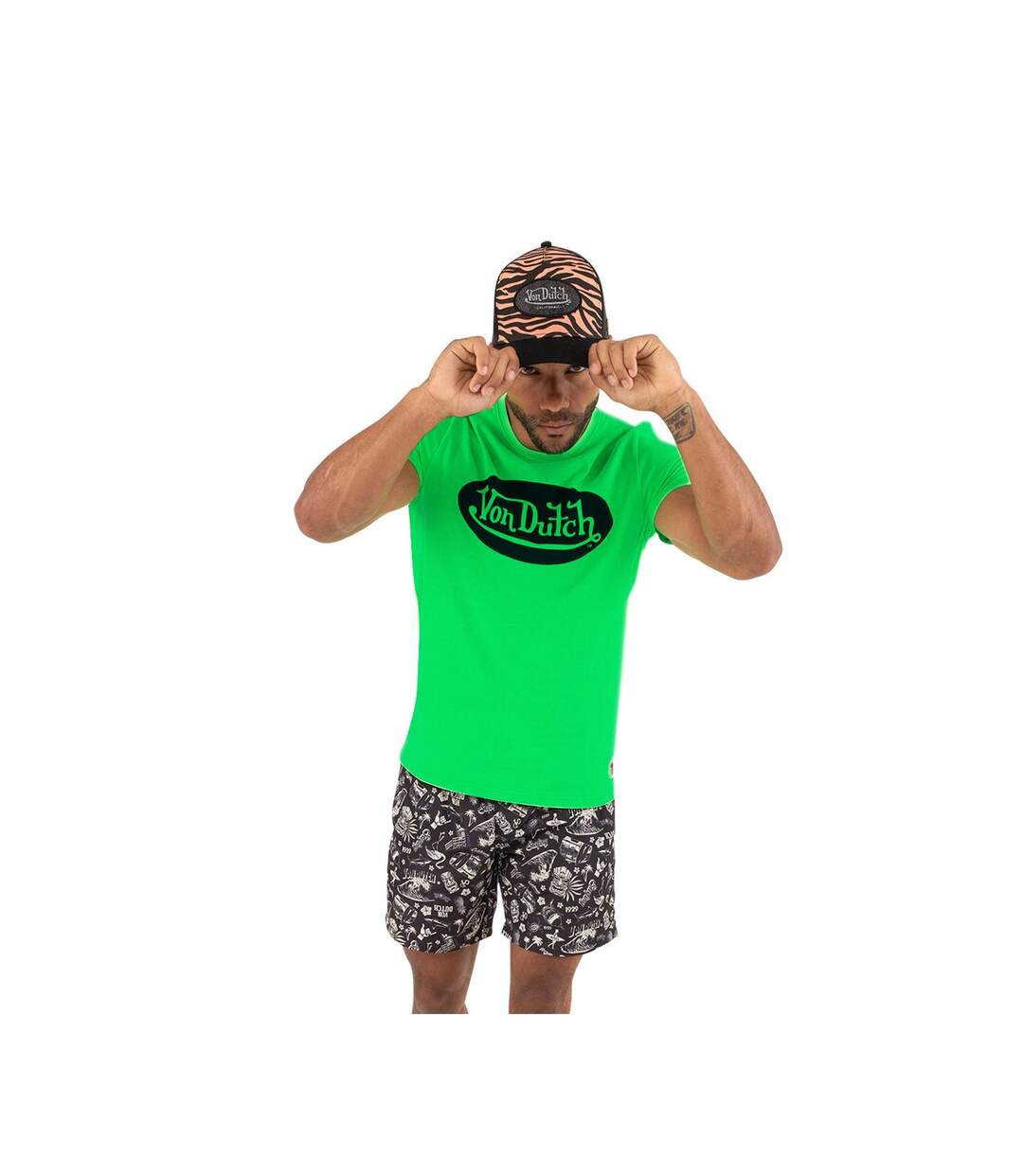 T-shirt col rond homme en coton Front