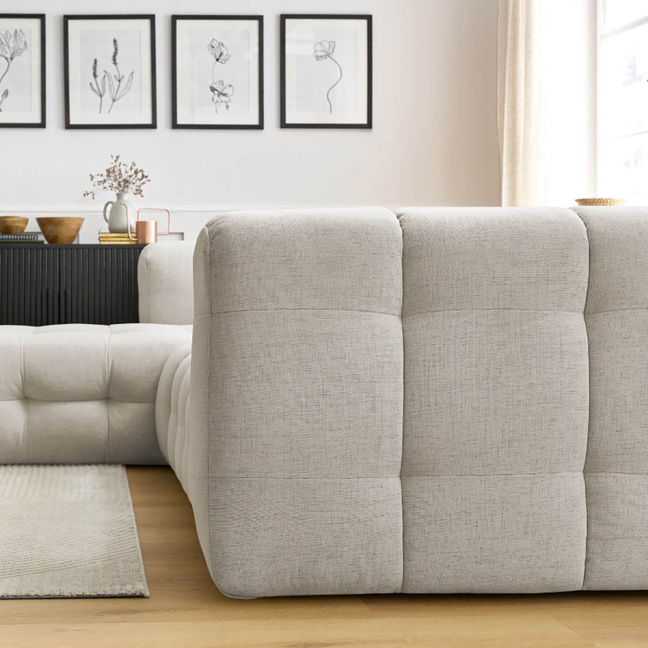 Bobochic Canapé d'angle gauche cloud beige - 288x184x75 cm