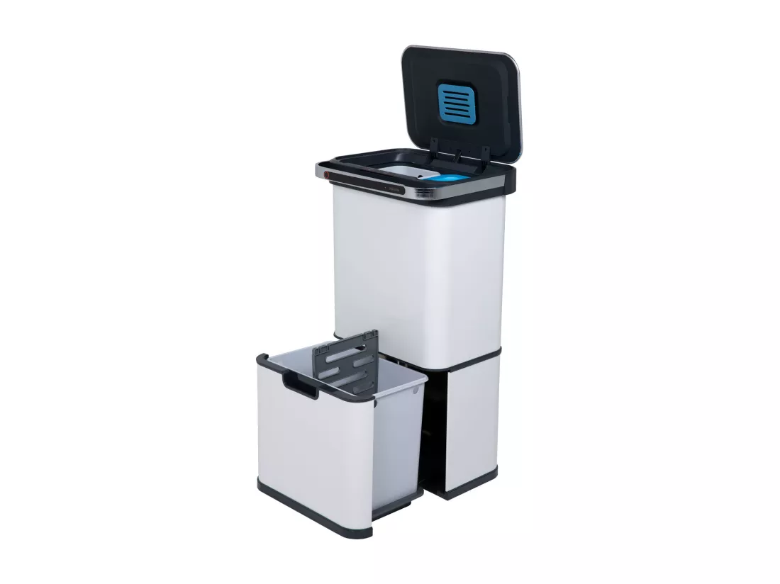 Poubelle à capteur 60L Fonction autonettoyante et filtre à charbon actif