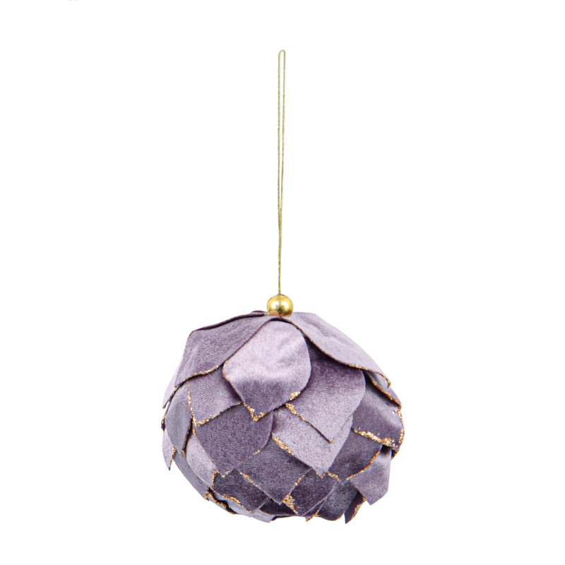Boule de Noël lotus 'Douces Rêveries' violet