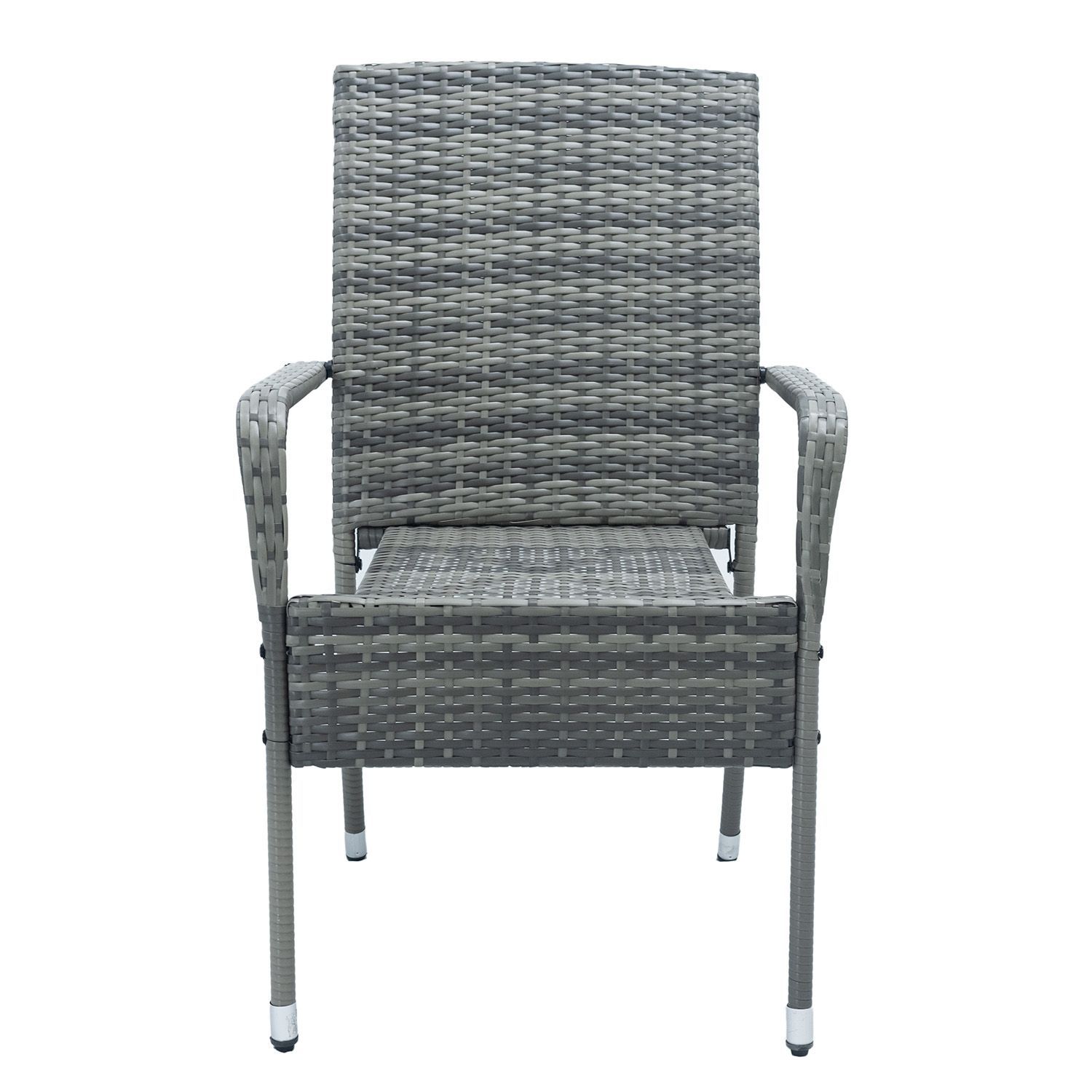 Jusky Yoro Polyrotan set van 4 tuinstoelen - Grey