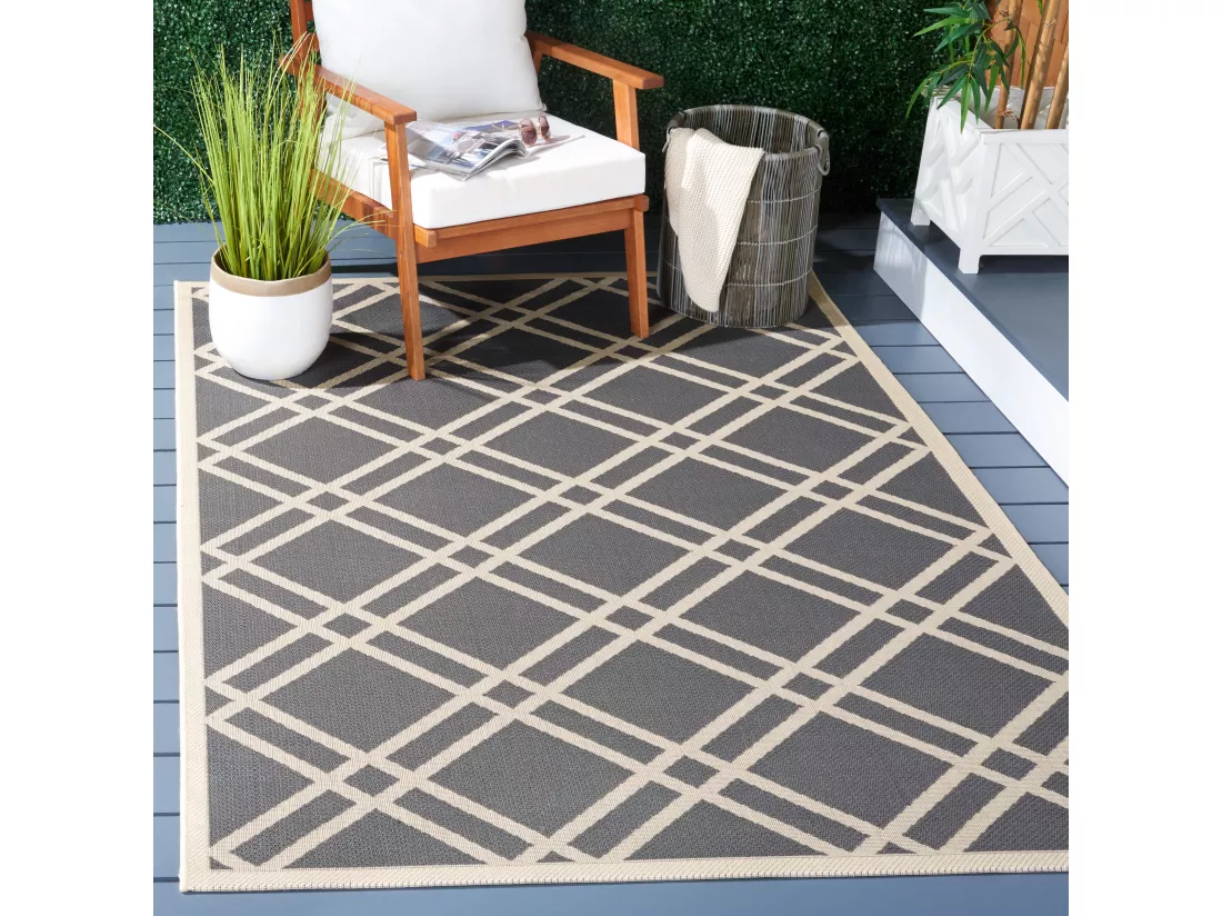 Tapis Anthracite & Beige 122 X 170 cm - Thalia