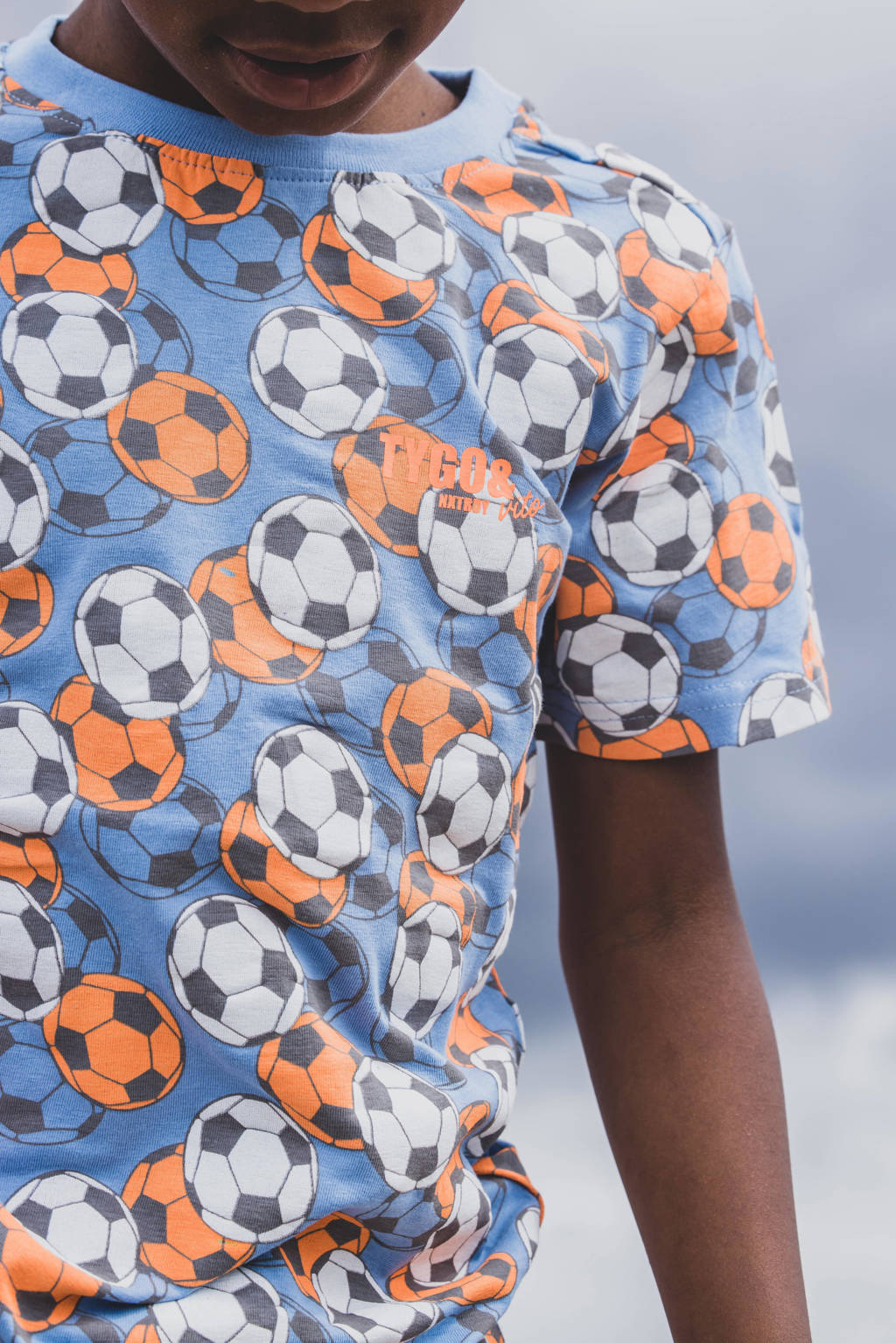 TYGO & vito T-shirt met all over print lichtblauw/multi