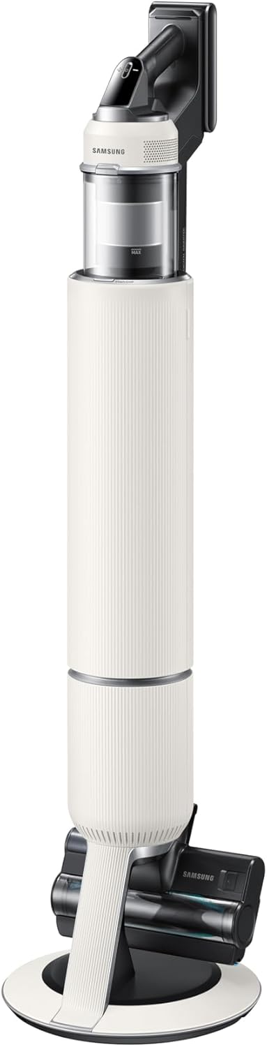 Samsung Wiederaufladbarer Elektrobesen VS80F28DES/WA Bespoke Jet AI Lite komplett extra, kabelloser Staubsauger, Clean Station, Leistung 280 W, bis zu 120 Minuten Laufzeit, Beige