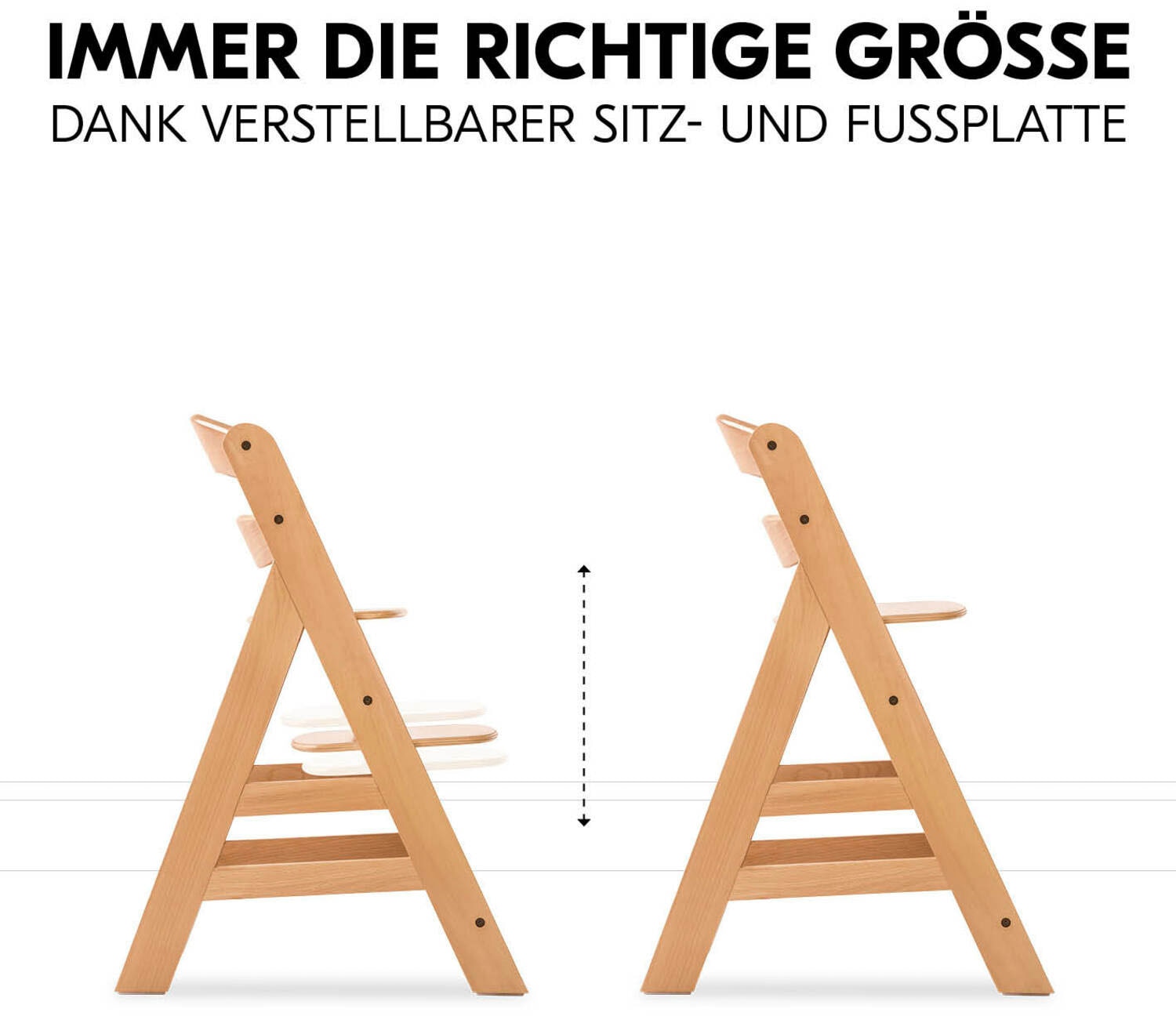 Hauck Hochstuhl »Alpha Newborn Pre, Nature Grey« () mit Newborn Aufsatz